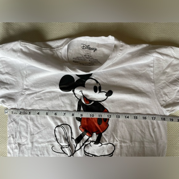 Disney White Medium Mickey Mouse 100% Cotton Front Back Graphic Tshirt - Picture 4 of 5